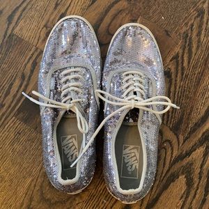 Silver Sequin Vans